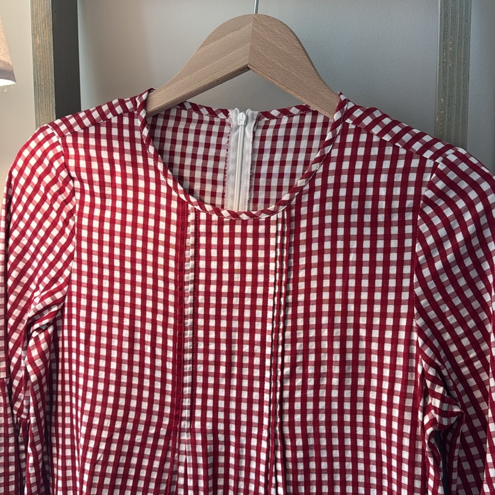 Red Gingham Ruffle Dress - Picture 3 of 7